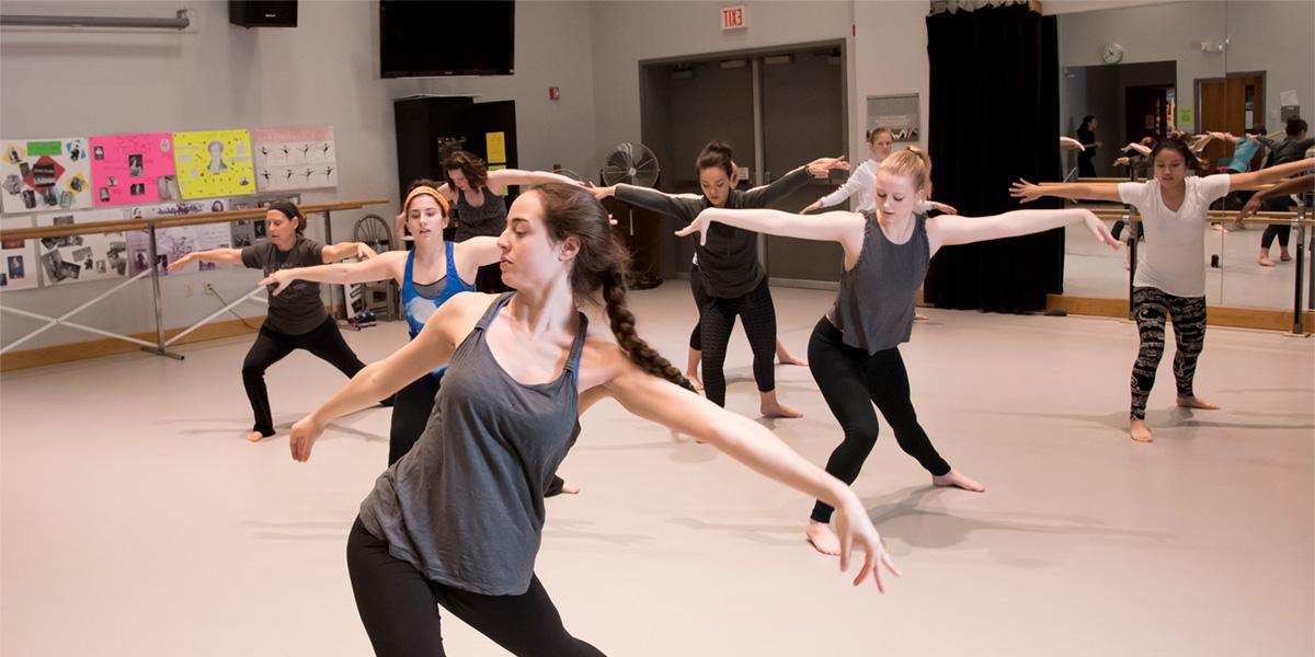 AACC students in dance classroom